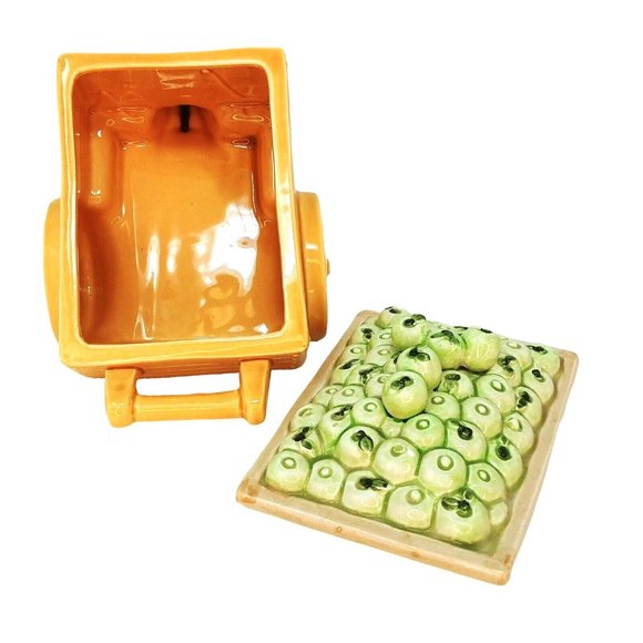 Fitz and Floyd Candy Box with Lid Fitz Omnibus Village Green Apple Annie Cart - Picture 4 of 10